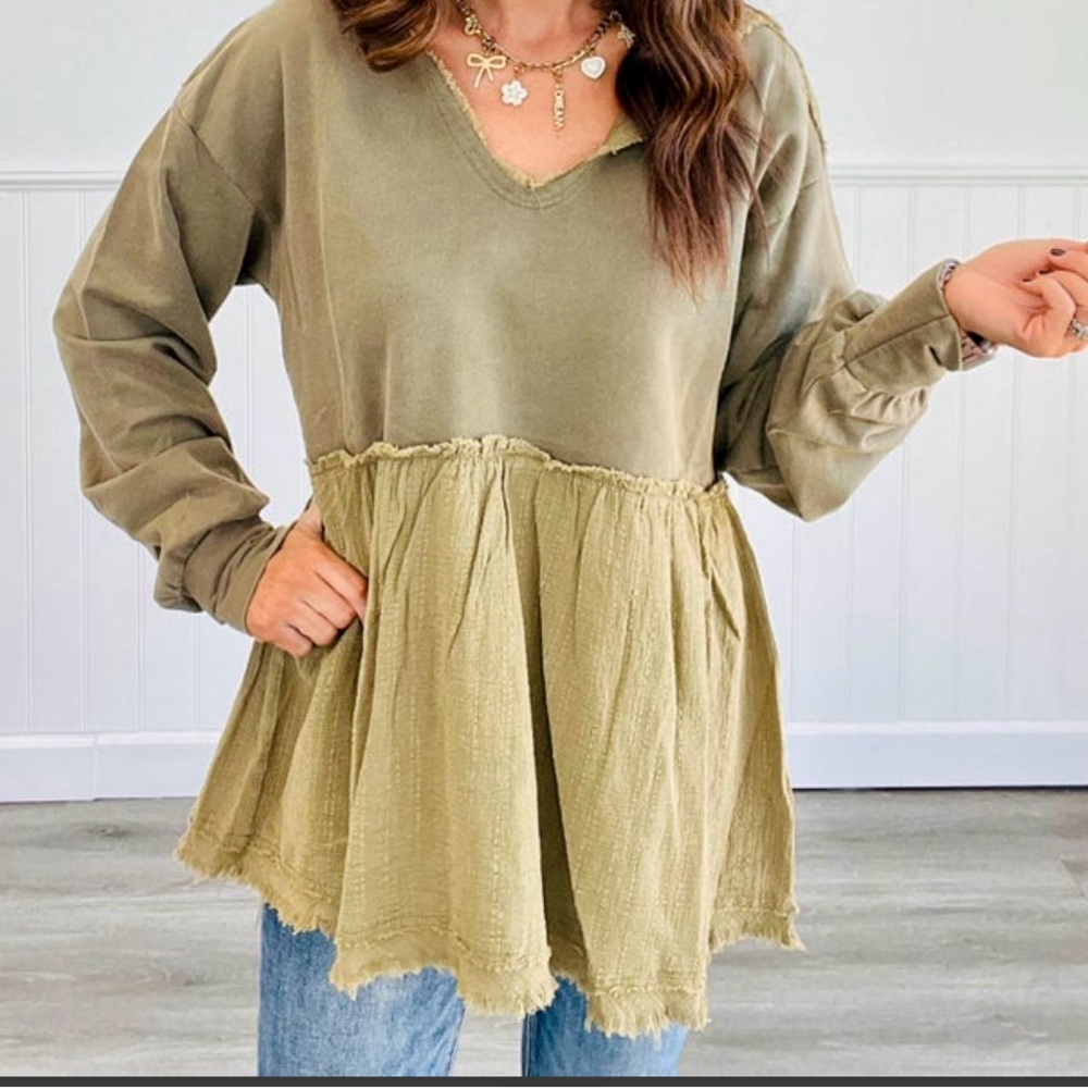 Vintage Washed Hoodie Top Size Medium Brand Oddi Color Olive